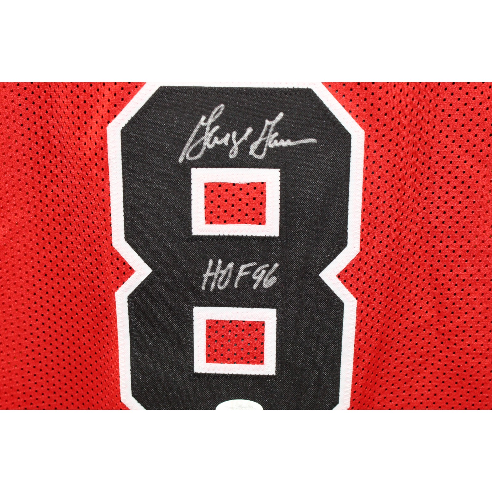 George Gervin Autographed/Signed Pro Style Red Jersey HOF JSA